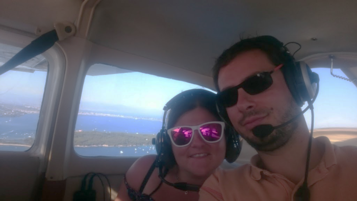 Selfie d'un passager coavionneur lors d'un coavionnage sur Wingly
