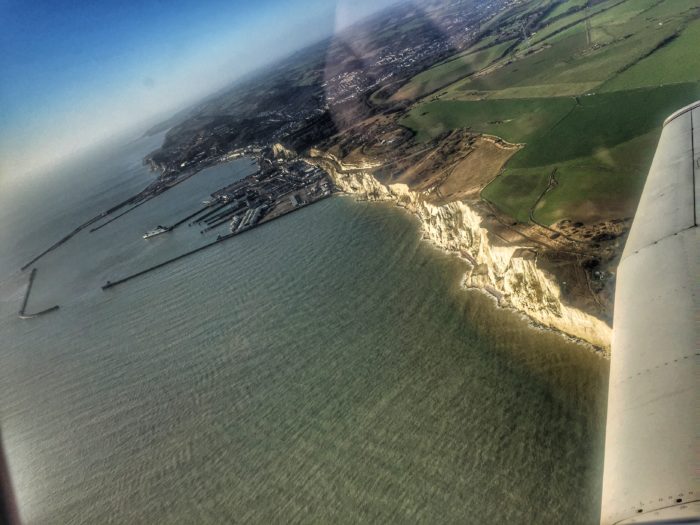 Window view of the coast