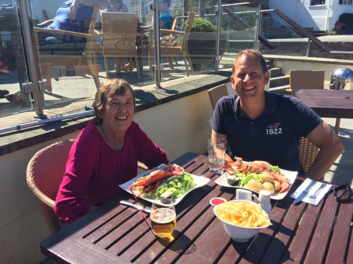Paul having lunch in Alderney
