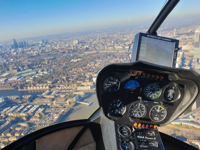Flight over London in a private helicopter