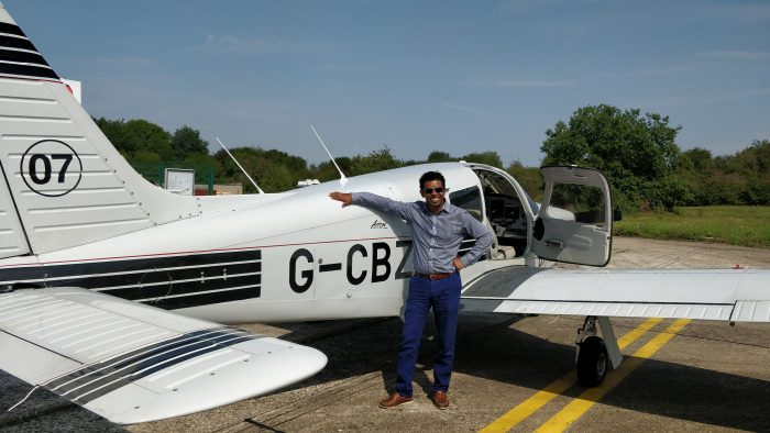 Fabio, a pilot using Wingly infront of his plane