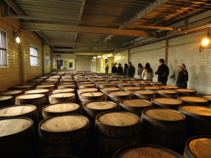Whisky barrels at Deanston Distillery