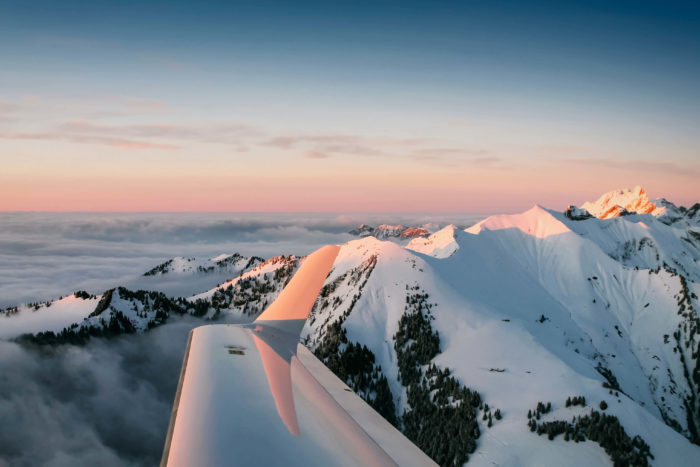 Vol d'hiver en Suisse